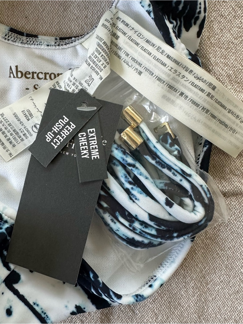 NEW Abercrombie Off the Shoulder Flounce Neckline One Piece Swimsuit with Sarong - Picture 10 of 10